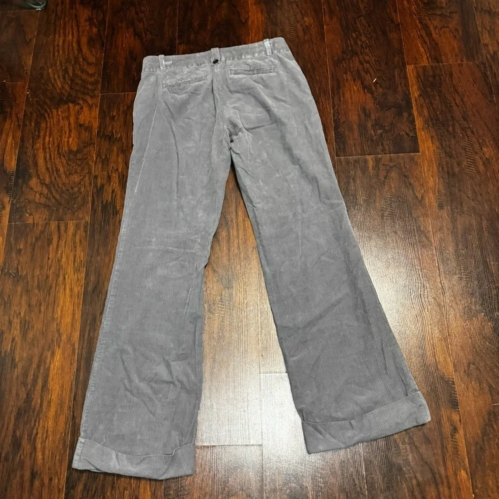 J. Crew City Fit Women's Cuffed Gray Flare Mid Rise Corduroy Jeans 6